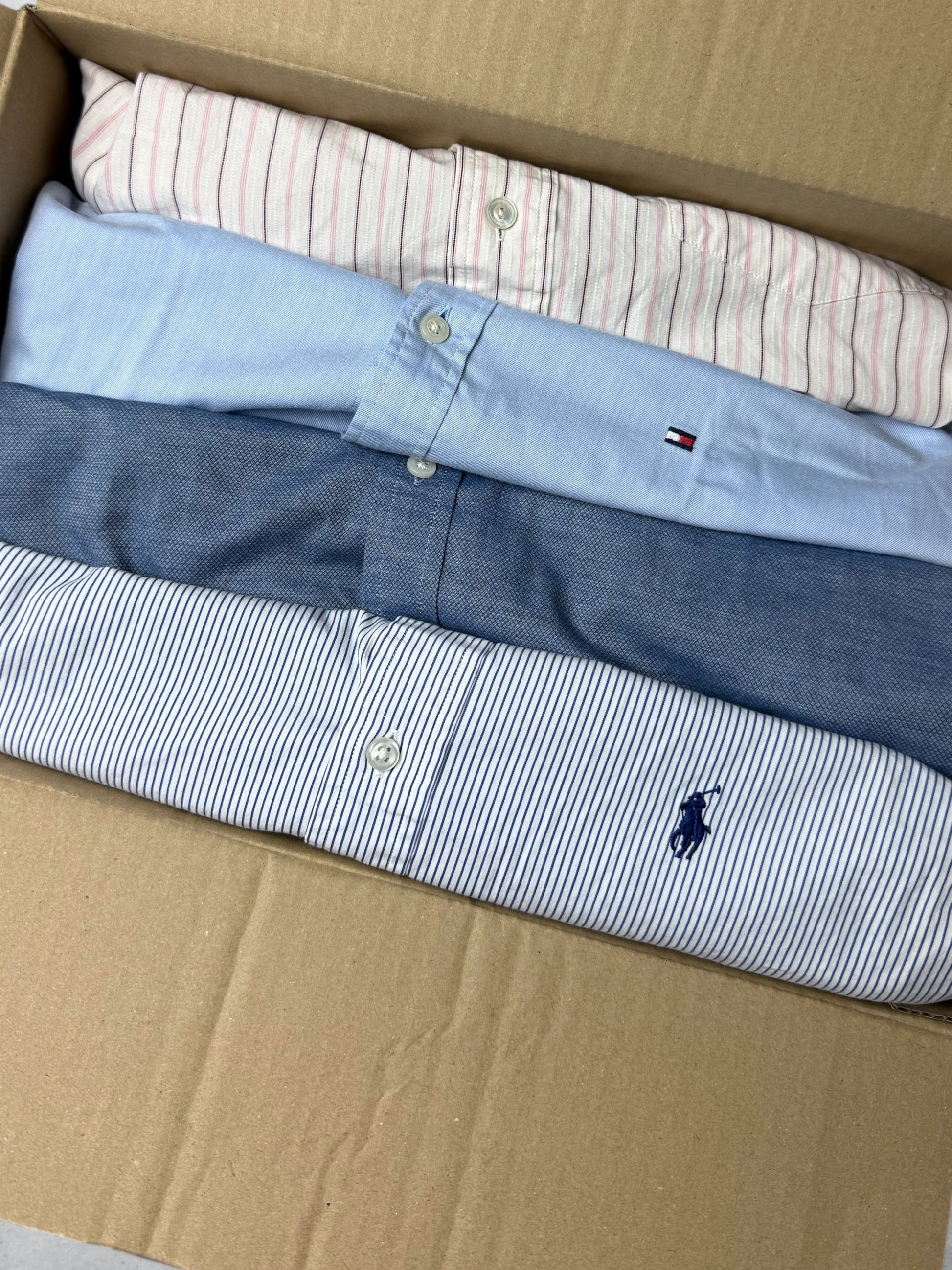 Premium Branded Shirt Box – 5 Stuks (Hilfiger, Ralph Lauren, Lacoste Mix)