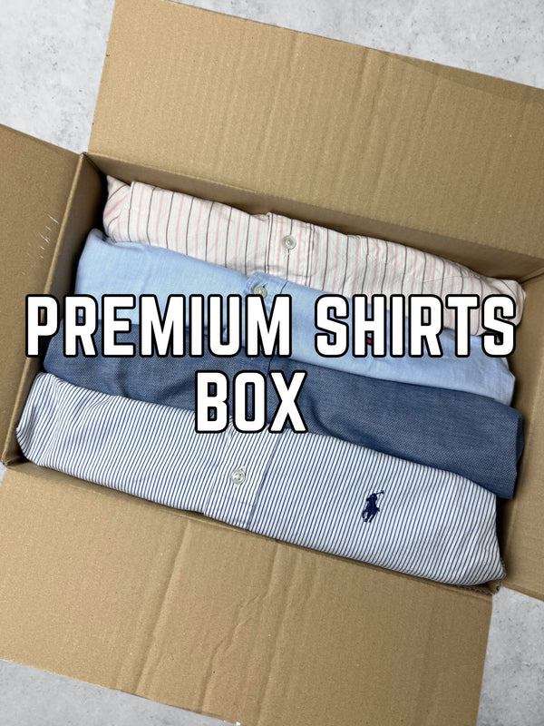 Premium Branded Shirt Box – 5 Pieces (Ralph Lauren, Hilfiger, Lacoste Mix)