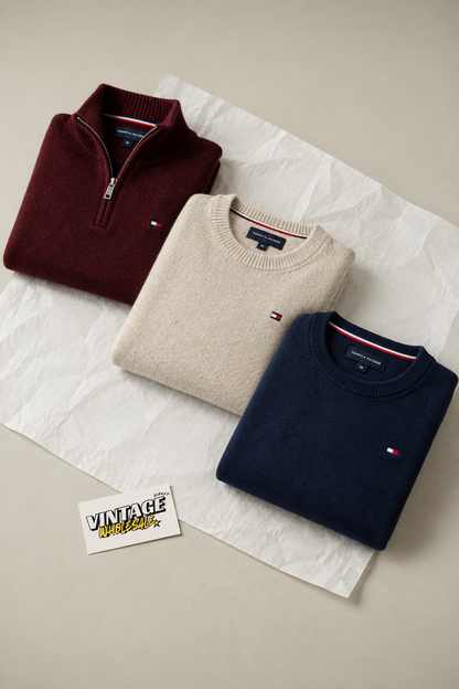 Tommy sweaters diagonale compositie